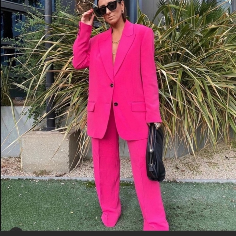 Zara pink oversized blazer
